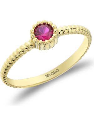 MYOROGOLD 14 Ayar Altın Renkli Yüzük