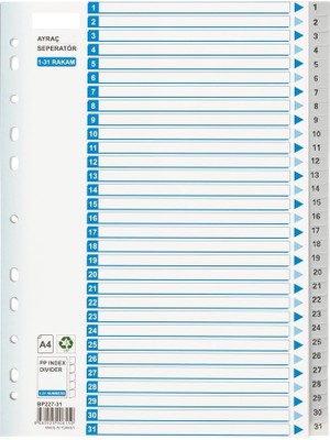 Cmk Pp Seperatör - Ayraç 1-31 Rakamlı