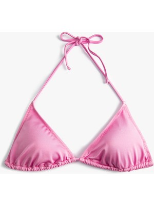 Koton Üçgen Bikini Üstü Boyundan Bağlamalı Kaplı