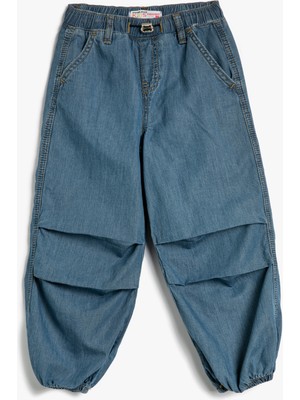 Koton Paraşüt Kot Pantolon Pamuklu Beli Lastikli Cepli - Parachute Jean