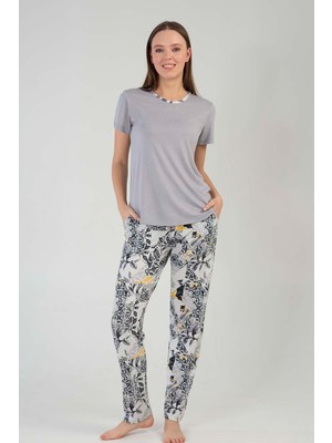 Vienetta Kadın Vıscon Kısa Kol Pijama Takım