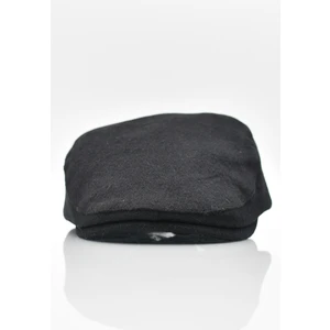 Siyah Yünlü Kışlık Erkek Kasket Driver Şapka Flat Cap