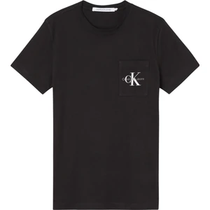 Calvin Klein Jeans Siyah Erkek Bisiklet Yaka Düz T-Shirt J30J320936-BEH Core Monogram Pocket