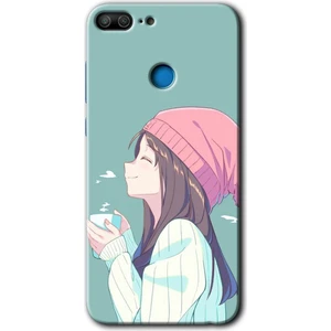 Honor 9 Lite Kılıf Hd Desen Baskılı Arka Kapak + Esnek Nano Cam - Happy Girl