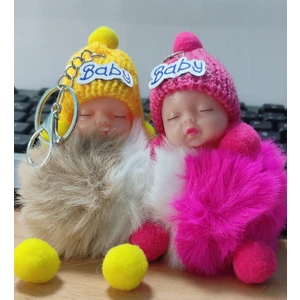 2'li Şirin Uyuyan Bebek Motifli Anahtarlık - Sevdiklerinize Hediyelik