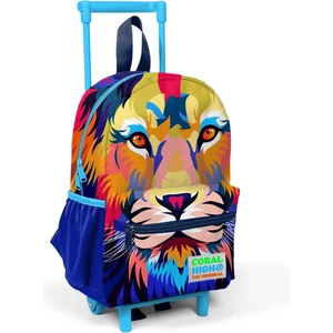 Coral High Minik Yuva Çekçekli Sırt Çantası Lacivert Saks Aslan Desenli Iki Bölmeli 24041