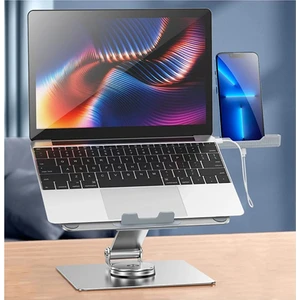 Laptop Macbook Standı Multifonksiyonel 360 Derece Dönebilen Telefon Tutuculu Yatay Dikey Kullanım