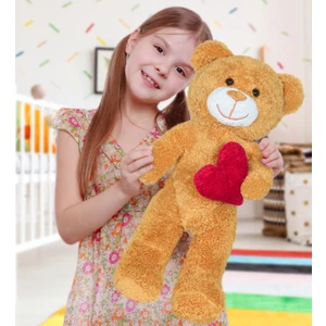 Harika Peluş Fabrikası 50 cm Kalpli Peluş Sevimli Ayıcık