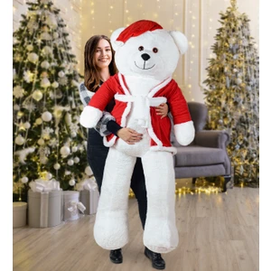 Harika Peluş Fabrikası 160 cm Noel Baba Şapkalı Ayıcık  Yeni Yıl ,yılbaşı Hediyesi