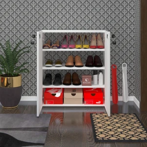 Kenz Life  Ayakkabılık Ayakkabı Dolabı Kilitli Gutan Byz 080*70*32 Kapaklı Ofis Dolabı