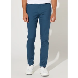 ALTINYILDIZ CLASSICS Erkek İndigo Slim Fit Dar Kesim Pamuklu Esnek Rahat Armürlü Pantolon