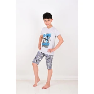 Erkek Çocuk Kısa Kollu Pijama Takımı Game Changer Gri