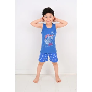 Erkek Çocuk Askılı Pijama Takımı New Home Model Mavi
