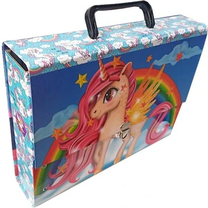 Saplı Klasör Kız Figürlü 1 Adet Kulplu Klasör 32X24X7 cm Okul Öğrenci Klasörü Saplı Çanta Saplı Dosya