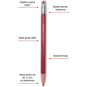 Kırmızı Kalem 618-48 Kırmızı Versatil Kalem 2.00 mm