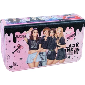 Kalem Kutusu Black Pink Blink Pink Orginazer Vegan Deri Üç Bölmeli (Kalemlik)