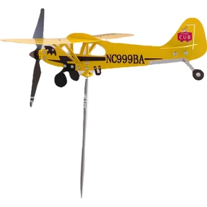 Ming Yaqi Uçak Rüzgar Gülü Metal Uçak Rüzgar Gülü Bahçe Dekorasyonu (Yurt Dışından)