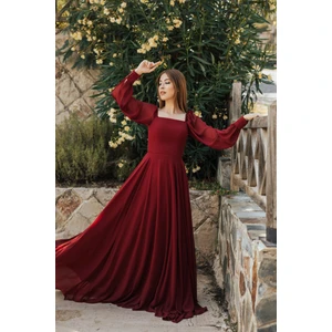 Berissima Bride Ares Şifon Kare Yaka Elbise