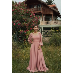 Berissima Bride Ares Şifon Kare Yaka Elbise