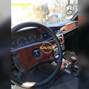 Mercedes 190E/W201 Özel Mega Full Set Gül Desenli Maun ,torpido Konsol Maun Kaplama (Maun Gül Desen)