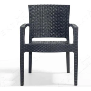 Modalife Rattan Sandalye -Antrasit-( Kollu)
