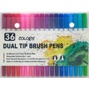 Çift Taraflı Brushpen 36’lı Marker Kalem Seti Bullet Jurnal Mandala Eskiz Boyama Seti