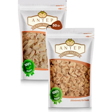 Antep Çarşı Pazar File Badem 50 gr File Fındık 50