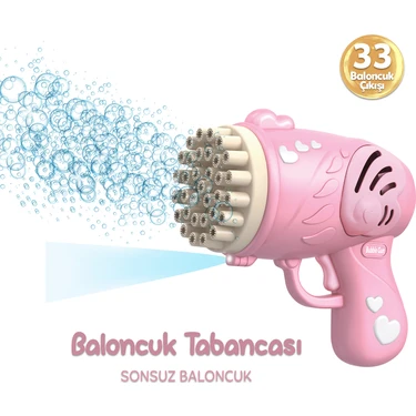 Mofy Baby 33 Kanal Işıklı Pilli Baloncuk Makinesi Köpük Tabancası Bubble Gun