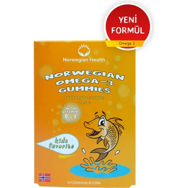 Norwegian Health Çocuk Omega 3 Ciğnenebilir Gummies 30