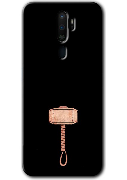 Oppo A9 2020 Kılıf Hd Desen Baskılı Arka Kapak + Kırılmaz Cam - Thor Çekiç