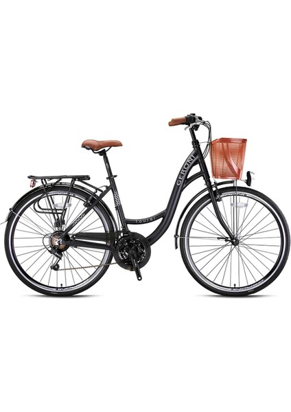 Tourer-24" City Bike-21 Vit-V.b Mat Siyah - Gri / Kahverengi Alüminyum GRN22-002