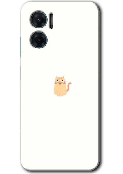 Xiaomi Redmi Note 11E Kılıf Hd Desen Baskılı Arka Kapak - Cat Minimalism