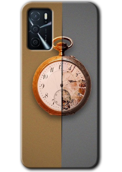 Oppo A16 Kılıf Hd Desen Baskılı Arka Kapak + Kırılmaz Cam - Clocks Artwork