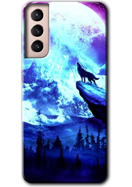 Galaxy S21 Plus Kılıf Hd Desen Baskılı Arka Kapak + Kırılmaz Cam - Mega Kurt