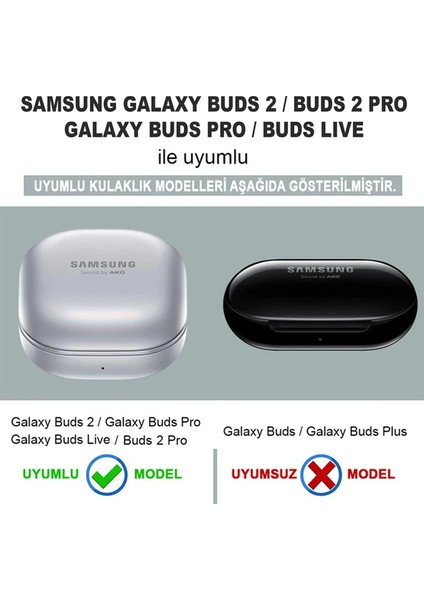 Samsung Galaxy Buds 2 - Buds Pro - Buds Live - Buds 2 Pro Uyumlu Kalplı Kılıf