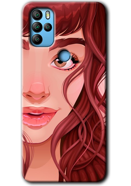 General Mobile Gm 21 Pro Kılıf Hd Desen Baskılı Arka Kapak - Kızıl Kız