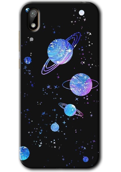 Huawei Y5 2019 Kılıf Hd Desen Baskılı Arka Kapak + Kırılmaz Cam - Samanyolu Galaksi
