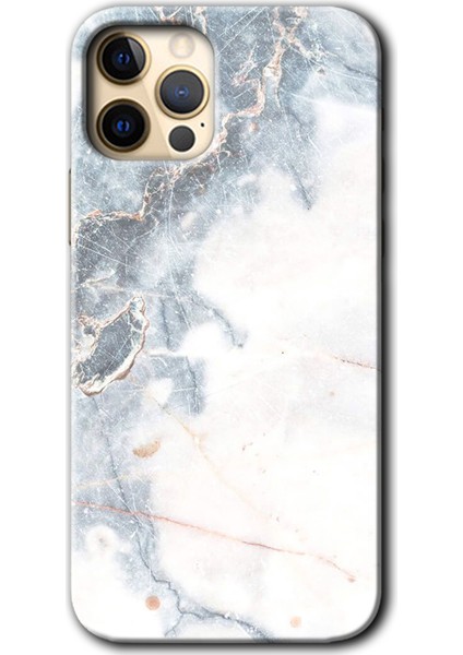 Apple iPhone 12 Pro Max Kılıf Hd Desen Baskılı Arka Kapak - White Marble