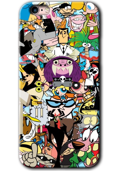 Apple iPhone 6s Kılıf Hd Desen Baskılı Arka Kapak + Kırılmaz Cam - Süper Çizgi Kahramanlar