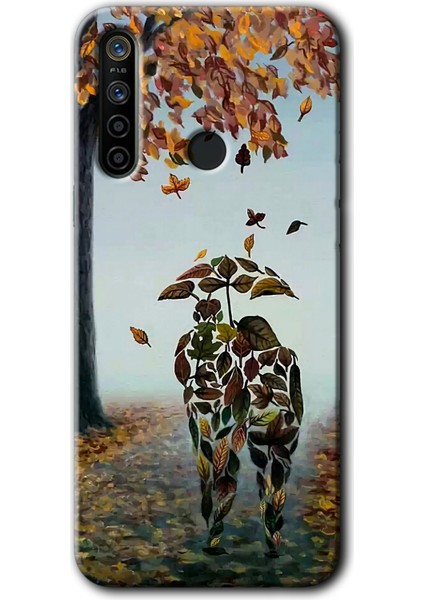 Realme 5i Kılıf Hd Desen Baskılı Arka Kapak + Esnek Nano Cam - Doğadan Aşk
