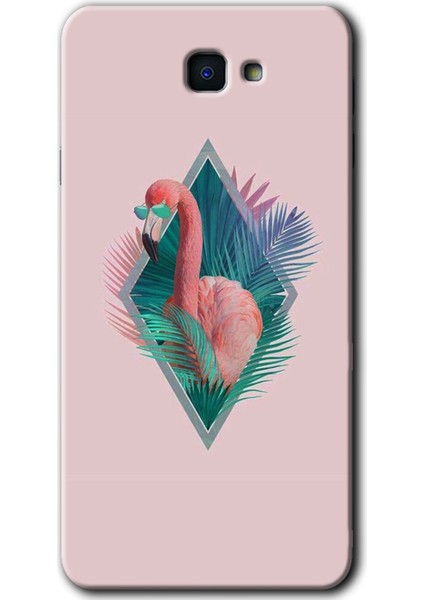 Galaxy J7 Prime 2 Kılıf Hd Desen Baskılı Arka Kapak + Esnek Nano Cam - Flamingo