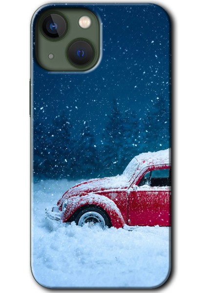 iPhone 13 Mini Kılıf Hd Desen Baskılı Arka Kapak - Karlı Vosvos