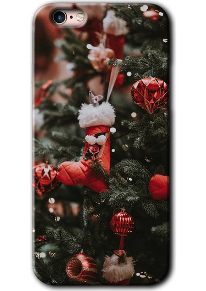 Apple iPhone 6s Kılıf Hd Desen Baskılı Arka Kapak + Kırılmaz Cam - Happy New Year