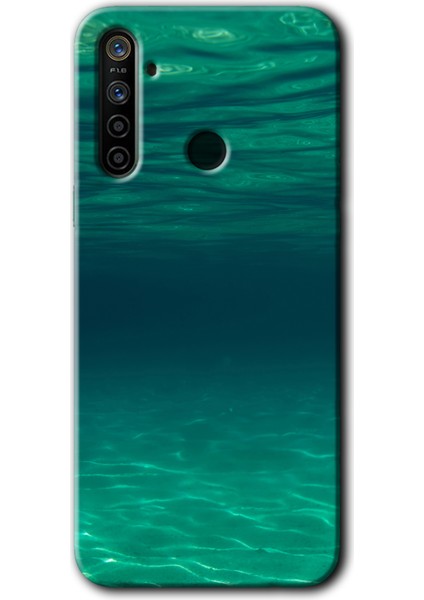 Realme 5i Kılıf Hd Desen Baskılı Arka Kapak + Esnek Nano Cam - Derin Deniz