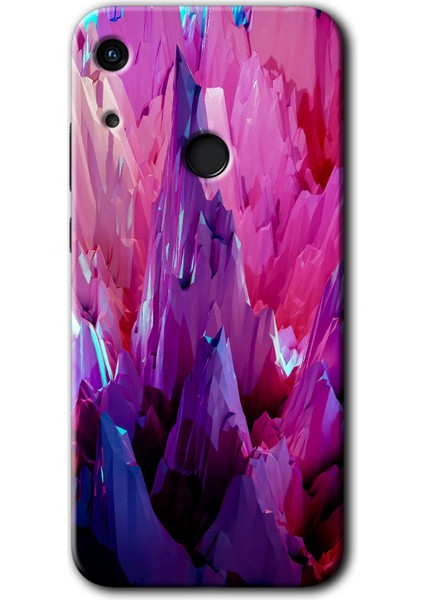 Honor 8A Kılıf Hd Desen Baskılı Arka Kapak + Esnek Nano Cam - Abstraction Sharp