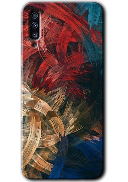 Galaxy A50S Kılıf Hd Desen Baskılı Arka Kapak + Kırılmaz Cam - Karma Boyalar