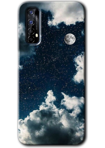 Realme 7 Kılıf Hd Desen Baskılı Arka Kapak + Kırılmaz Cam - Gece Gökyüzü