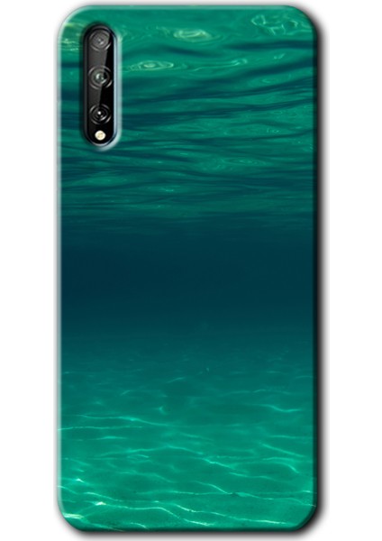 Huawei P Smart S Kılıf Hd Desen Baskılı Arka Kapak + Kırılmaz Cam - Derin Deniz