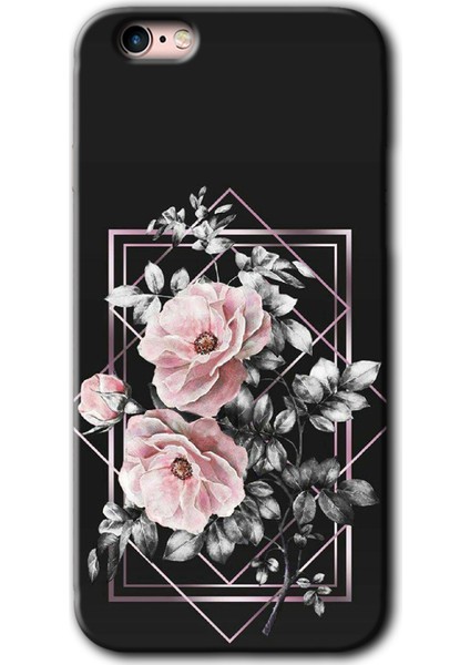 Apple iPhone 6s Kılıf Hd Desen Baskılı Arka Kapak + Kırılmaz Cam - Retro Çiçek 1