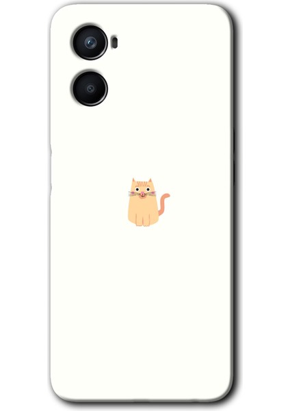 Oppo Reno 3 Kılıf Hd Desen Baskılı Arka Kapak + Esnek Nano Cam - Cat Minimalism